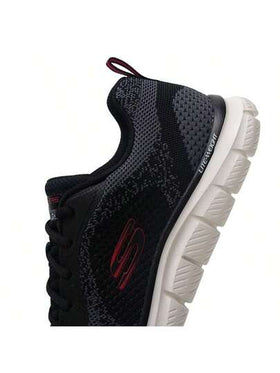Skechers أحذية رجالية كاجوال، أحذية رياضية كاجوال برباط، مريحة وخفيفة الوزن للاستخدام اليومي، طراز 232699-BKRD