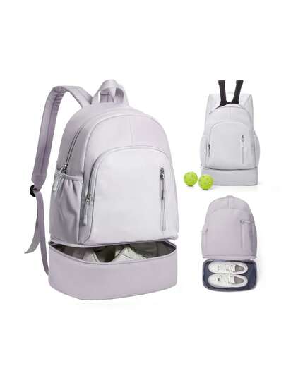حقيبة ظهر متعددة الوظائف ذات لون أحادي بجيوب متعددة مع حجيرة حذاء قابلة للتمديد، مناسبة للتنقل اليومي والسفر والرحلات والمدرسة والرياضة والياقة البدنية، حقيبة سفر كبيرة السعة متينة مناسبة للرجال والنساء