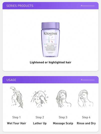 Kérastase شامبو مرطب مشرق BLOND ABSOLU 80مل، مع حمض الهيالورونيك ومستخلص زهرة الثلج، يعزز لمعان الشعر، يرطب بعمق، يترك الشعر ناعم وخفيف الوزن، مناسب بشكل خاص للشعر المبيض أو المسلط عليه إبراز