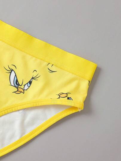 LOONEY TUNES X SHEIN طقم علوي كاميسول و سروال داخلي ثالوثي ذات طبعة كرتونية