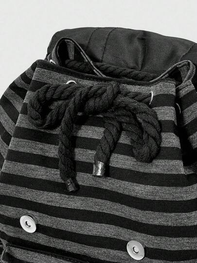 ROMWE Grunge Punk حقيبة ظهر متعددة الجيوب بتصميم كتلة اللون بأشكال براثن القطط والعظام والنجوم والخطوط المتقاطعة بطراز بانك للمدرسة، سعة كبيرة للتنقل والاستخدام المدرسي، ضروريات العودة إلى المدرسة