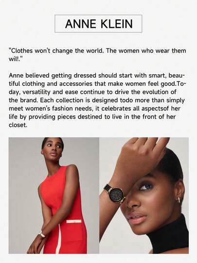 Anne Klein ساعة سوار ذهبية وردية اللون بحجر كوارتز للنساء، ساعة فاخرة مرصعة بالماس مع قرص من صدف اللؤلؤ الوردي الفاتح، ساعة أنيقة للاستخدام اليومي، هدية ساعة أنيقة للسيدات، AK/1980BMRG