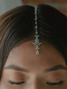 سلسلة رأس قلادة قطرة مائية بطراز بوهيمي، إكسسوار لامع للفساتين الرسمية للنساء، مجوهرات قطع الرأس، سلسلة شعر، إكسسوارات شعر، أغراض مدرسية، عروس