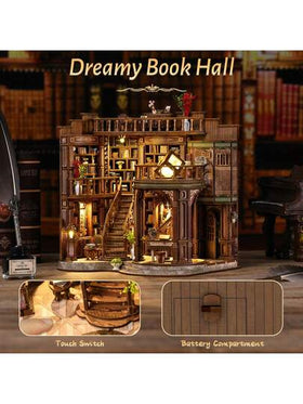 طقم طبقات كتب منزل لغز ثلاثي الأبعاد، DIY نموذج مصغر لبناء المنزل، حرفة خشبية للديكور، هدية عيد ميلاد وعيد الميلاد