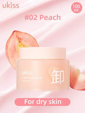 ukiss كريم منظف للمكياج بعطر الخوخ سعة 100 مل، مناسب للبشرة الجافة، مرطب وناعم، ذو قوام كريمي، يزيل الزيوت بسهولة، مناسب للبشرة الحساسة، تنظيف ثنائي الخطوة، منظف للوجه