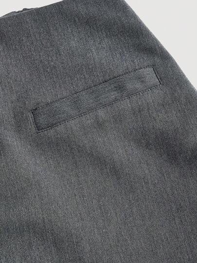 SHEIN MOD بنطلون رسمي رمادي داكن مطرز، مناسب لموسم العودة إلى المدرسة، ملابس العمل في فصل الخريف/الشتاء