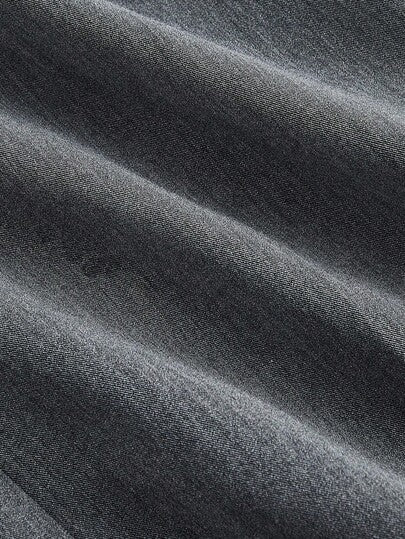SHEIN MOD بنطلون رسمي رمادي داكن مطرز، مناسب لموسم العودة إلى المدرسة، ملابس العمل في فصل الخريف/الشتاء