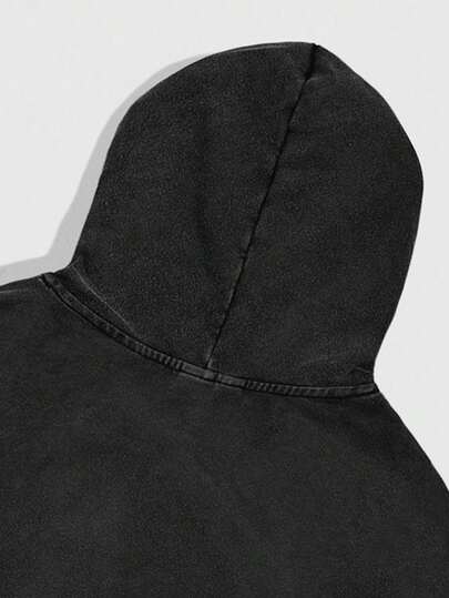 ROMWE MEN Goth بلوزة رجالية برقبة عالية مطبوعة بنجمة ريينستون أكمام طويلة سترة كاجوال منفوشة