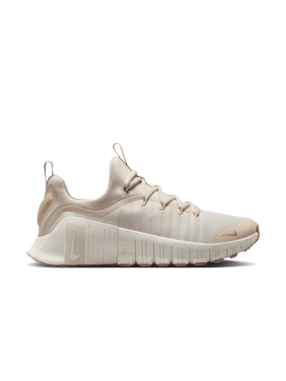 Nike حذاء تدريب Nike Free Metcon 6 مريح ومتعدد الاستخدامات ومقاوم للتآكل منخفض الارتفاع للنساء بيج FJ7126-011