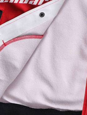 SHEIN معطف سباق غير رسمي متعدد الألوان مع طباعة عناصر السباق والأحرف، لفتيات المراهقين ، من قماش ناعم، متعدد الاستخدامات للمدرسة والتنقل والأنشطة الخارجية، مناسب للخريف والشتاء