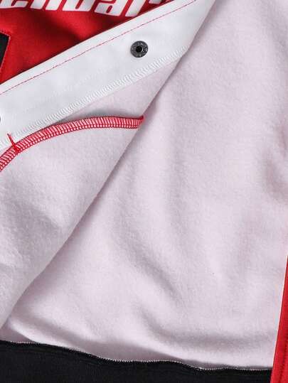 SHEIN معطف سباق غير رسمي متعدد الألوان مع طباعة عناصر السباق والأحرف، لفتيات المراهقين ، من قماش ناعم، متعدد الاستخدامات للمدرسة والتنقل والأنشطة الخارجية، مناسب للخريف والشتاء