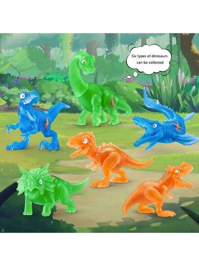 ZURU صندوق أعمى صغير من Nanoassiassic Luminous Box - 6 تصاميم مفاجأة دينو عشوائية مع ريش فلورسنت، هدية عيد ميلاد مثالية للأولاد، بيض صغير قابل للتجميع مع أكثر من 5 مفاجآت في الداخل