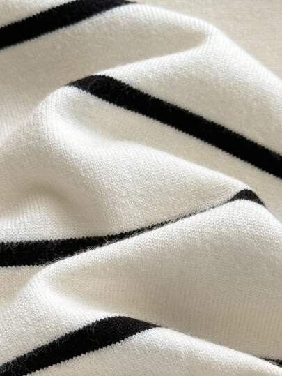 SHEIN رومبير رومبر تريكو رضيع جديد طويلة الأكمام بياقة بولو للأولاد والبنات، ملونة بألوان متناسقة، مناسبة للخريف والشتاء