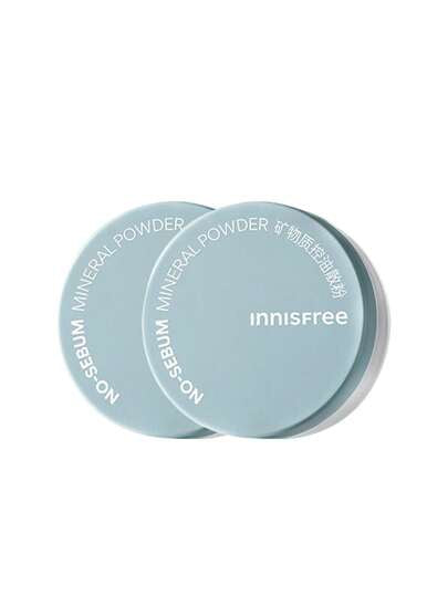 بودرة معدنية بدون زبدة غير لامعة من Innisfree 5 جرام * 2/10 جرام، مكياج كوري، بودر فضفاض، بدون فراجر، شفافة