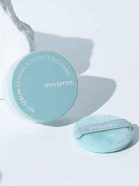 بودرة معدنية بدون زبدة غير لامعة من Innisfree 5 جرام * 2/10 جرام، مكياج كوري، بودر فضفاض، بدون فراجر، شفافة