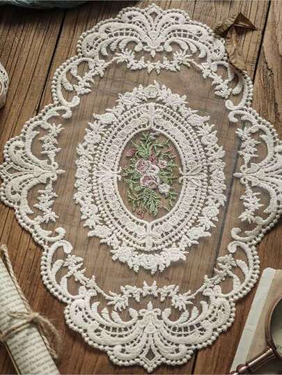 1 قطعة مفرش طاولة مصنوع يدويًا بالكروشيه والدانتيل بطراز قديم، غطاء متسع للحماية من الغبار مناسب لطاولة القهوة في غرفة المعيشة، صالح لغرف المعيشة والنوم وغرفة الطعام، ديكور غرفة المعيشة، ديكور عيد الميلاد، ديكور منزلي