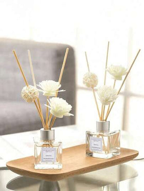 2 وحدة من معطر الزيوت العطرية بدون لهب، عيدان رافيا للزهور الجافة، البخور الصندل، مجموعة مُنقي الروائح المنزلية والغرفة والحمام، جهاز نشر العطور