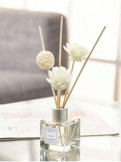 2 وحدة من معطر الزيوت العطرية بدون لهب، عيدان رافيا للزهور الجافة، البخور الصندل، مجموعة مُنقي الروائح المنزلية والغرفة والحمام، جهاز نشر العطور
