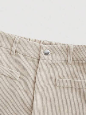 SHEIN بنطلون قصير ضيق من القطيفة لون أحادي للفتيات المراهقات، مجموعة واسعة الساق من الكاكي، بنطال طويل للخريف/الشتاء