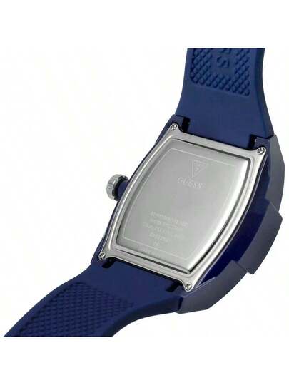 Guess ساعة يد كوارتز متعددة الوظائف للرجال GW0203G7، قرص أزرق مجوف مع سوار مرن، ساعة كاجوال مناسبة للمناسبات اليومية والأعمال، هدية عيد ميلاد ممتازة للأب أو الحبيب