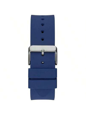 Guess ساعة يد كوارتز متعددة الوظائف للرجال GW0203G7، قرص أزرق مجوف مع سوار مرن، ساعة كاجوال مناسبة للمناسبات اليومية والأعمال، هدية عيد ميلاد ممتازة للأب أو الحبيب