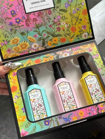 PEACH JO+ مجموعة رذاذ العطر الزهري الحالم المحدود الإصدار، معطر هواء العلاج بالروائح للاستخدام الداخلي/الخارجي، رذاذ متعدد الطبقات يرفع المزاج ذو رائحة طبيعية طازجة وجذابة طويلة الأمد، ينطلق منه عبير الياسمين والجاردينيا والخزامى، هدية مثالية للمناسبات وا