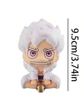 ONE PIECE 1 قطعة شكل أنمي ون بيس 9.5 سم/3.74 بوصة شكل مونكي دي لوفي جير 5 ، شكل عمل كاواييي لوفي ، ديكور غرفة ، نموذج تجميع للبالغين ، دمية ألعاب هدايا عيد الميلاد وعيد الهالوين
