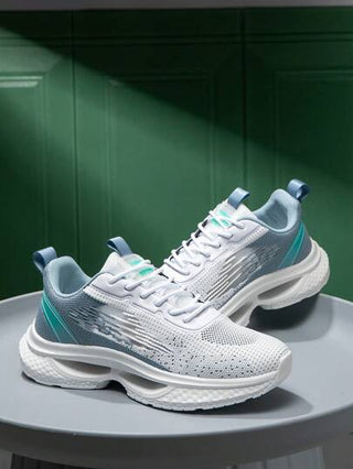 أحذية رياضية كاجوال منخفضة القمة من الشباك المحبوك بتدرج لون، أحذية رياضية خارجية مريحة وعصرية قابلة للتنوع مع ربطة أحذية