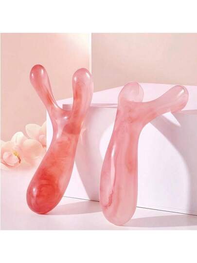 أداة تدليك راتنجية على شكل Y إرجونومية - إغاثة 5 نقاط للوجه/العيون/الأنف/الأذنين/اليدين، عصا تشكيل جوا شا محمولة، مناسبة للسبا والسفر والرعاية الذاتية في المكتب، هدية عيد الأم، هدية عيد الميلاد، ماساجر سفر وردي، هدية جوارب عيد الميلاد، هدية للرجال