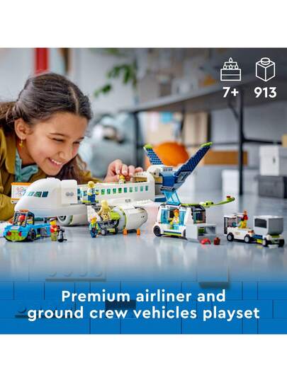 LEGO طائرة ركاب مدينة لعبة - مجموعة ألعاب بناء للأولاد والبنات، من عمر 7 سنوات فما فوق - هدية تعليمية للأطفال - مع ألعاب مركبات قابلة للبناء و 9 شخصيات صغيرة - 60367