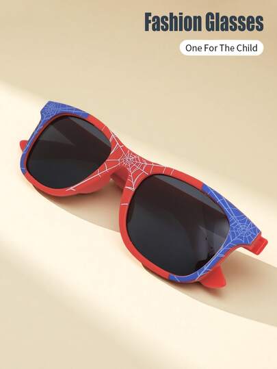 زوج من النظارات الكلاسيكية الكاجوال بإطار كرتوني على شكل عنكبوت مطلي بالعدسات، مناسبة للأطفال والبالغين للاستخدام اليومي والأعياد والحفلات