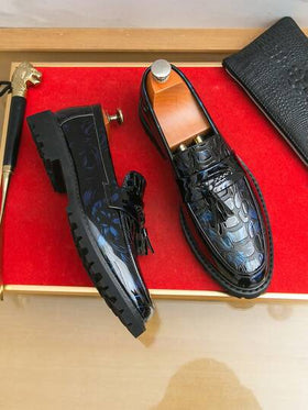 أحذية رجالية كاجوال بطراز بريطاني، أحذية رسمية مطبوعة للحفلات والمناسبات الرسمية، أحذية للزفاف والمكتب