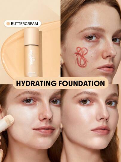 SHEGLAM كريم أساس مرطب من Skinfinite-كريم أساس زبدي يدوم طويلاً ويغطي البشرة بالكامل ولا يتلاشى ويخفي المسام ويدوم طويلاً ولا يترك أي أثر دهني على البشرة، كريم أساس ناعم وخفيف الوزن علامة تجارية جمال مكياج ميكب مستحضرات تجميل للنساء الفتيات مثالي لفصل...