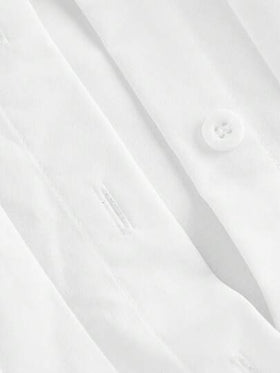 SHEIN MOD بلوزة نسائية أنيقة بلون أحادي مطوية الخصر بأكمام طويلة، بلوزات خريفية، بلوزات عمل نسائية