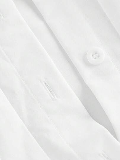 SHEIN MOD بلوزة نسائية أنيقة بلون أحادي مطوية الخصر بأكمام طويلة، بلوزات خريفية، بلوزات عمل نسائية