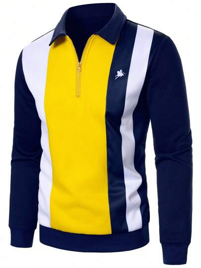 Manfinity Bizformal بلوزة رياضية رجالية بلون كتل متناقضة