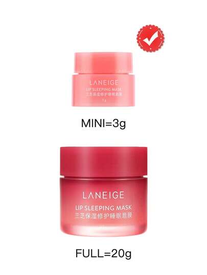 Laneige قناع النوم للشفاه [ميني] من لانيج (توت)، 3 جرام / مصنوع بفيتامين سي وزيت بذور موروموروا وزبدة الشيا، مكونات مضادة للأكسدة، مصمم للشفاه الجافة والمتشققة / مغذي، مرطب، فيتامين سي، زيت بذور موروموروا وزبدة الشيا، مكونات مضادة للأكسدة، شفاه جافة ومتشق