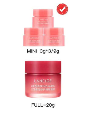Laneige قناع النوم للشفاه [ميني] من لانيج (توت) 3 جم * 3/9 جم - مصنوع بفيتامين سي وزيت بذور موروموروا وزبدة الشيا، مكونات مضادة للأكسدة، مصمم للشفاه الجافة والمتشققة - مغذي، مرطب، فيتامين سي، زيت بذور موروموروا وزبدة الشيا، مكونات مضادة للأكسدة، شفاه جافة