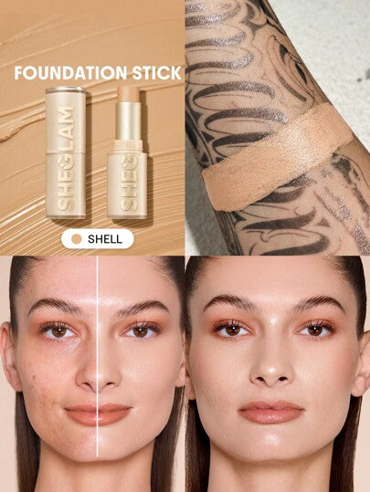 SHEGLAM كريم أساس Skin Magnet عالي التغطية-يدوم طويلاً-خالٍ من المسام-خالٍ من العيوب-سهل الاستخدام-تغطية كاملة-لجميع أنواع البشرة-لا يتلاشى-مقاوم للعرق-خفيف الوزن-لم يتم اختباره على الحيوانات-ناعم-لمسة نهائية طبيعية تشبه البشرة-كريم أساس قابل للتنفس-تر...