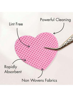 2000/1000/200 قطعة من مناديل تنظيف الأظافر - مناديل إزالة طلاء الأظافر الاحترافية خالية من الوبر، مناديل تنظيف جل الأظافر البنفسجي، أداة تنظيف وتجهيز المناكير بدون رائحة (بشكل قلب) مستلزمات الأظافر