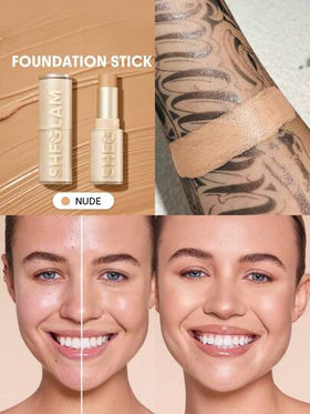 SHEGLAM كريم أساس Skin Magnet عالي التغطية-لون طبيعي-يدوم طويلاً-خالٍ من المسام-خالٍ من العيوب-سهل الاستخدام-تغطية كاملة-لجميع أنواع البشرة-لا يتلاشى-مقاوم للعرق-خفيف الوزن-لم يتم اختباره على الحيوانات-ناعم-لمسة نهائية طبيعية تشبه البشرة-كريم أساس قابل...