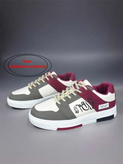 أحذية رياضية كاجوال للرجال موديل ربيع/صيف 2025 ذات لوحة مسطحة متعددة الاستخدامات، أحذية رياضية عصرية (أربطة أحذية بأنماط عشوائية) أفكار عيد الحب لعام 2000