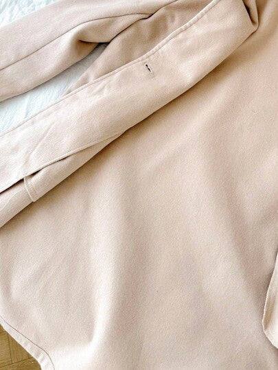 SHEIN Serisse Kids معطف متوسط الطول مع جيب وياقة كلاسيكية مناسب للبنات المراهقات، مناسب للأسبوع، الخروجات العادية، العودة إلى المدرسة، الخريف/الشتاء، معطف بنات، معطف بنات، معطف مراهقات، معطف بنات شتوي