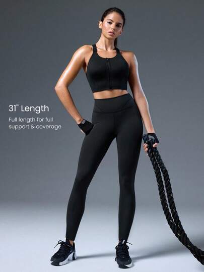 GLOWMODE سروال رياضي قصير 31 بوصة من نوع Powersculpt™-Air، سريع الجفاف، مرن، مُلطف للخياطة، مناسب للركض والتمارين الرياضية عالية التأثير