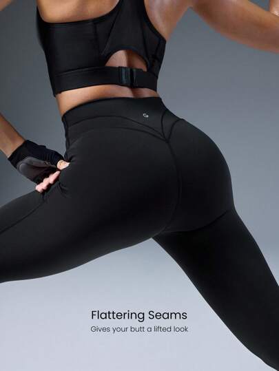 GLOWMODE سروال رياضي قصير 31 بوصة من نوع Powersculpt™-Air، سريع الجفاف، مرن، مُلطف للخياطة، مناسب للركض والتمارين الرياضية عالية التأثير