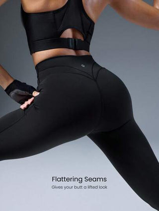 GLOWMODE سروال رياضي قصير 31 بوصة من نوع Powersculpt™-Air، سريع الجفاف، مرن، مُلطف للخياطة، مناسب للركض والتمارين الرياضية عالية التأثير