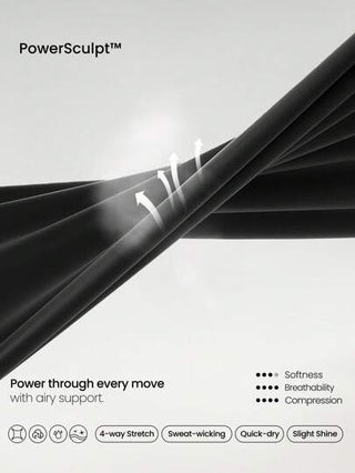 GLOWMODE سروال رياضي قصير 31 بوصة من نوع Powersculpt™-Air، سريع الجفاف، مرن، مُلطف للخياطة، مناسب للركض والتمارين الرياضية عالية التأثير