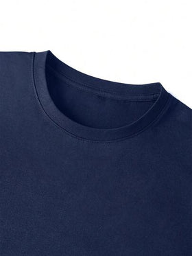 Camvyn قميص تي شيرت رجالي كاجوال بطبعة شعار أنيقة للشارع، ذو كتف منخفض وفضفاض وقابل للتنفس، أكمام قصيرة، صيفي