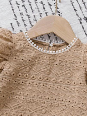 SHEIN مجموعة ملابس علوية كم قصير وشورت للبنات الرضع من عمر 0-3 سنوات، كاجوال وحلوة للخروج اليومي، ربيع/صيف