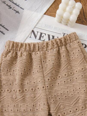 SHEIN مجموعة ملابس علوية كم قصير وشورت للبنات الرضع من عمر 0-3 سنوات، كاجوال وحلوة للخروج اليومي، ربيع/صيف